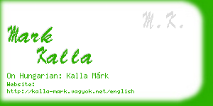 mark kalla business card
