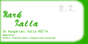 mark kalla business card